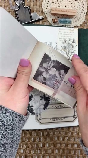 Relaxing black floral journal spread for cozy ASMR vibes