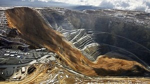 Inside a mile-deep open-pit copper mine after a catastrophic landslide