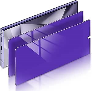 LYWHL 2 Pack for Samsung Galaxy S24 Ultra Privacy Screen Protector [Support Fingerprint Unlock], Purple Gradient Anti Blue Light Anti Spy HD Screen Protector PET Material Film Easy Installation