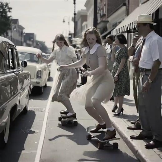Skateboarding in the 1950s #shorts #history #skateboarding #creativeai