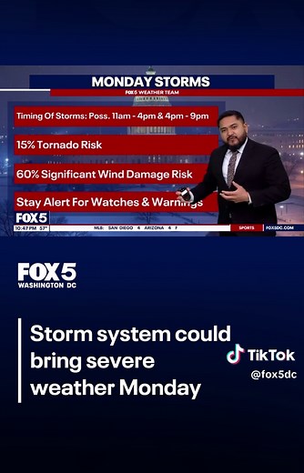 Severe weather possible tomorrow ⬇️ A Level 4 (Moderate Risk) storm threat is expected, mainly in the afternoon and evening. Damaging winds up to 70 mph, strong storms and a 15% tornado risk are possible.