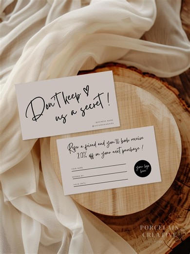 Refer A Friend Card Template, Editable Gift Card, Printable Referral Discount Card, Client Referral Card, Discount Coupon, Small Business