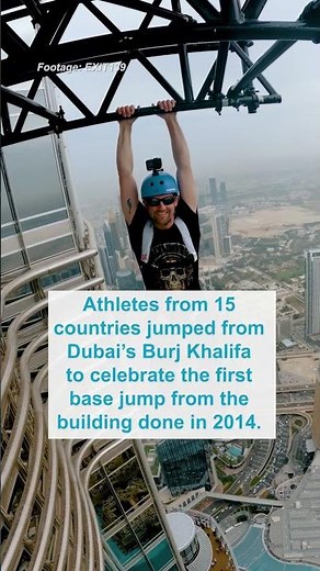 Daredevils base jump from 139th floor of Burj Khalifa