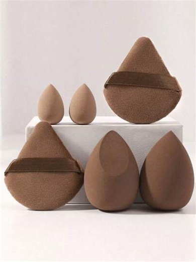 6/1 Set d'éponges de maquillage, houppette de poudre en velours, éponge de correcteur, éponge de maquillage, mélangeur de maquillage, outils de maquillage, éponges de beauté multicolores. Éponge pour fond de teint sèche et humide sans latex, pour le visage, le correcteur de maquillage. Houppette de poudre triangulaire en velours, éponge de beauté, mélangeur de maquillage, éponge de maquillage, houppette de poudre libre, poudrier, houppette de poudre fixatrice, outils de maquillage, convient pour