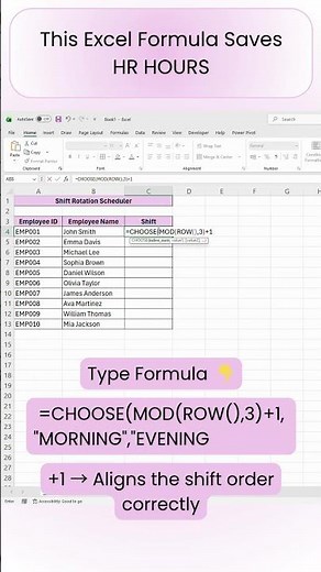 Excel Shift Scheduler Formula | Automate Employee Shift Rotation