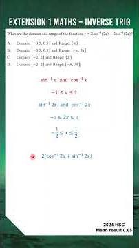 Inverse Trig Domain and Range for Extension Maths! #maths #inversefunctions #hsc #study
