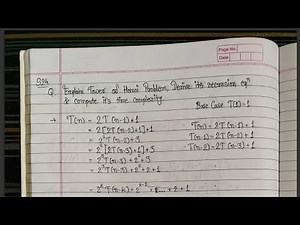 3.9 - Tower of Hanoi Problem & it's Recurrence Relation Solution - ADA