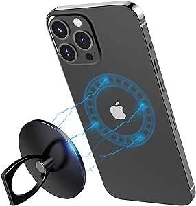 SUPERONE Magnetic Phone Ring Holder for iPhone 14 13 12 Pro Max/Pro/Mini 14 Plus, Adjustable Finger Ring Grip for Wireless Charging, Compatible with Accessories, White