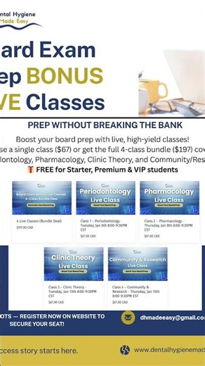 Boost Your Board Prep – Live Review Classes! 🦷