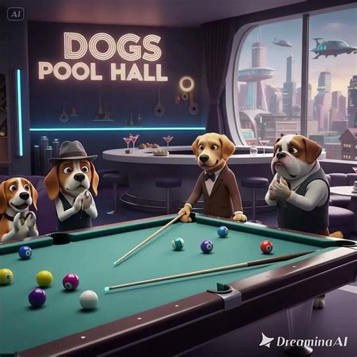 DOGS #shorts 3D HD Dogs Playing Billiards – Adorable Pup Pool Battle! 🐶🎱