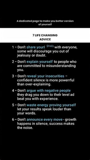 7 life changing advice. #habitsthatchangeyourlife #advice #lifechanging