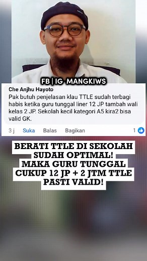 GURU TUNGGAL MENGAJAR MIN 6 - 12 JP VALID DENGAN MENGOPTIMALKAN TTLE. #PPG2025 #GuruTertentu #Tahap1PPG #SIMPkb #PemanggilanGuru #PPGTahap1 #InfoGuru #PPG #GuruIndonesia #PendidikanIndonesia | Mangkiws