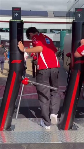 Charles Leclerc arrives with his wife Alexandra & Leo at Silverstone