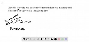 Draw the structure of a disaccharide formed from two mannose...