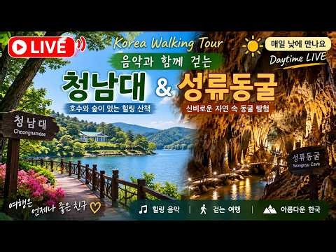 청남대 & 성류동굴 걷기 여행 LIVE 🇰🇷 | Korea Walking Tour with 힐링음악