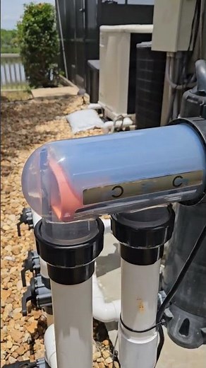 A saltwater chlorine generator making chlorine.