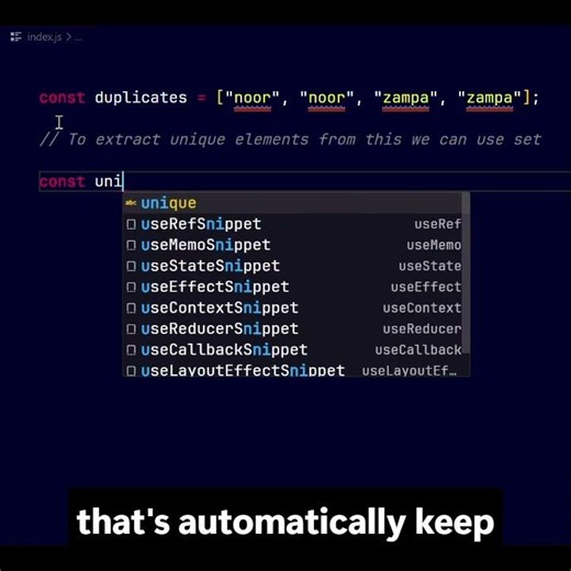 Remove Duplicates in JavaScript in 1 Line! ⚡ | Clean Code Trick #javascript #codingtips #cleancode