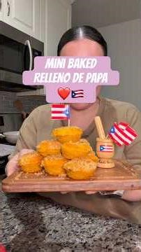 Mini Baked Relleno de Papa! ❤️🇵🇷 #appetizer #superbowl #puertoricanfood #cooking #recipe