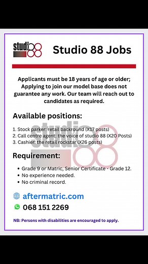 Studio 88 Job Application Online | 8 Open Job Positions Available Now