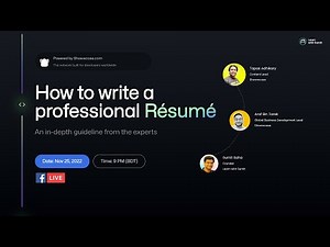 How to write a professional Resume - Resume tips for web developers