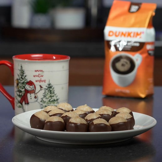 Lookiing for a peanut butter fix? Try Peanut Butter Buckeyes. Made with Jif® creamy peanut butter and dipped in chocolate, these are sure to satisfy that peanut butter craving! Get the recipe - https://www.weismarkets.com/recipes/jif-peanut-butter-buckeyes/27964 | Weis Markets