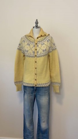 Vintage 60s Nordic Cardigan, 1960s Hand Knit Norwegian Fair Isle Wool Sweater Yellow Cream, Paul Mage Made in Denmark - Etsy