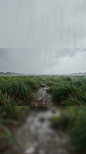 Endless Rain Over a Vast Open Grassland Under Dark Clouds for Deep Sleep and Calm Focus