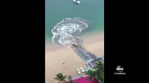 CONTAMINATION FEARS: Waste water runoff has sparked contamination fears in Mexico's iconic Acapulco, with new video showing a sewage break pouring into the ocean along Icacos Beach. Tom Llamas reports. https://abcn.ws/374wFvU | ABC World News Tonight with David Muir