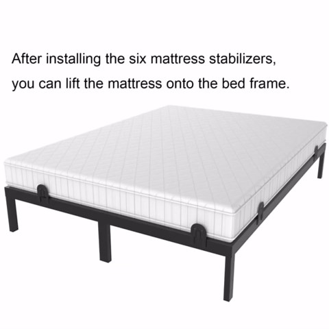 6 PCS Non-Slip Mattress Gripper Gaskets for Bed Frame - Anti-Slip Pads for Metal Beds, Prevents Mattress Sliding, Black