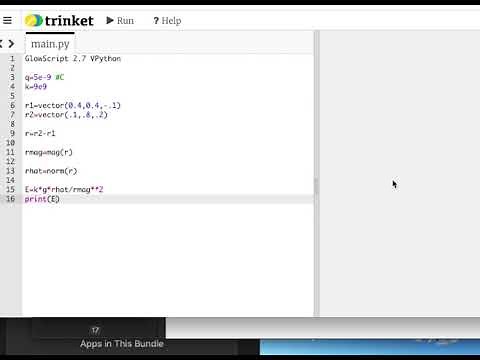 Calculating and visualizing the electric field with glowscript python