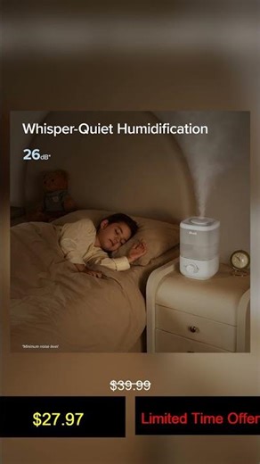 LEVOIT Top Fill Humidifiers for Bedroom, 2.5L Tank for Large Room, Easy to Fill & Clean, 28dB Q