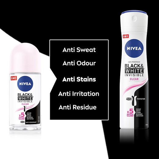 The NIVEA Black & White Invisible deodorant offers 48 hours protection against sweat, odour, stains, irritation and residue so you can step out in confidence in your favourite piece. #ProtectYourFavePiece | NIVEA
