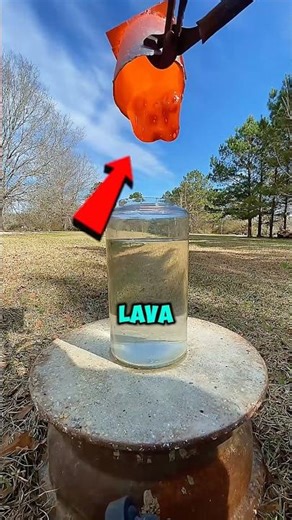 What Happens When Lava Touches Water? 🤯🔥 #shorts