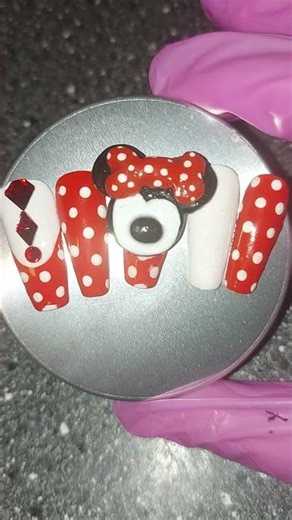 COOL 3D MINNIE MOUSE NAIL DESIGN #nails #nailart #naildesign #minimouse #subscribe