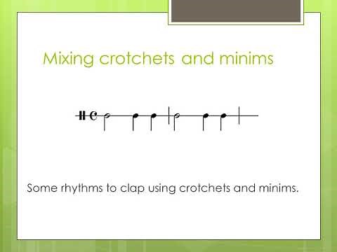 Rhythm reading crotchets, minims, semibreves and quavers