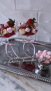comment “SWEET” and i’ll send the links exact steps no-bake valentine’s strawberry cheesecake cups 🍓🍫 this might be the easiest strawberry cheesecake you’ll ever make. no baking, no mixer, just a few ingredients layered together and done in minutes. it looks a little fancy, but it’s actually so simple. serve them in a pretty coupe or champagne glass, tie a ribbon on the stem, and you’ve got the perfect dessert for valentine’s, galentine’s, date night, or a little valentine’s get-together at ho