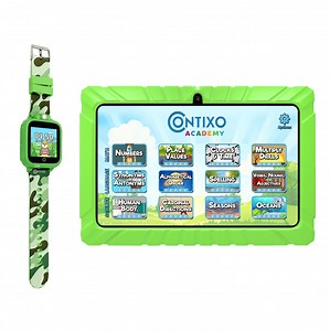 Contixo 7" Kids Tablet & Smart Watch Bundle, STEM Learning w/ Contixo Academy, Kids Ages 3-7, Parental Controls, Android Tablet, WiFi - Green