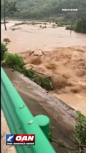 WATCH as a car plunges into a fast-moving river after a bridge collapses in China
