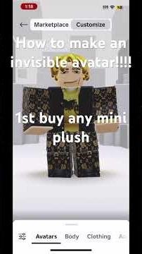 How to make a Roblox invis avatar!