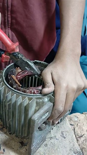 Compressor Motor Rewinding Remov Copper #electrical #shorts #youtubeshorts