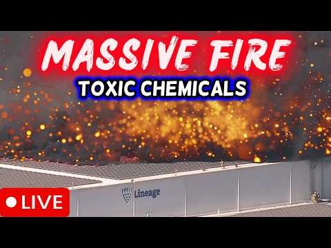 🔴 BREAKING: MASSIVE FIRE Erupts at Boyle Heights Cold Storage Facility | Shelter-in-Place Ordered