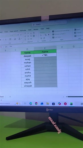 MS Excel में Name के आगे MR. कैसे लगाएं | Excel Trick in Hindi 🔥
