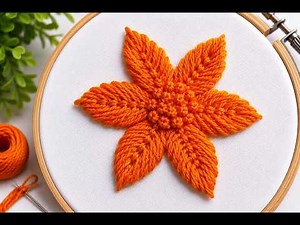 Beautiful 6 Petal Flower Hand Embroidery Design | Easy Flower Stitch Tutorial for Beginners