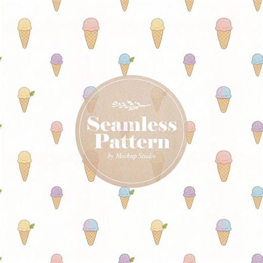 Seamless Ice Cream Cone Pattern, Summer Dessert Scrapbook Paper, Kids Textile Printable (digital Download) - Etsy