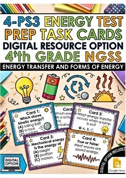 4th Grade NGSS Energy Transfer Task Cards & Assessment | 4-PS3 Science Review Pr