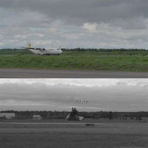 Watch the whole video to see our Lynden Air Cargo Hercules aircraft taking off and landing in King Salmon, Alaska! #Lynden #transportation #logistics #shipping #HerculesAircraft #C130 #L382 #aviation #LyndenAirCargo #Hercules #aircraft #charter | Lynden
