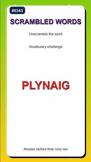 Scrambled Words Challenge #0343 | Unscramble the Word Fast