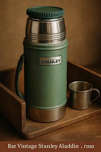 Vintage Stanley Aladdin Thermos, 24oz Wide Mouth, Hammertone Green, Made in USA - Etsy