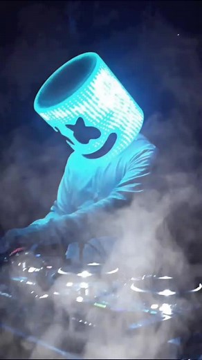 Illuminated Smiley Face Mask in Vibrant Neon Scene