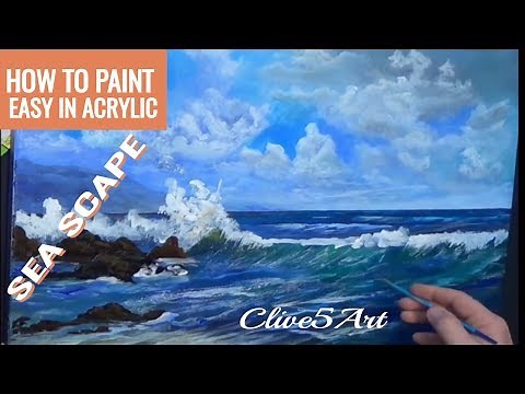 Acrylic Seascape Techniques , How to Paint a Wave, in acrylics painting
